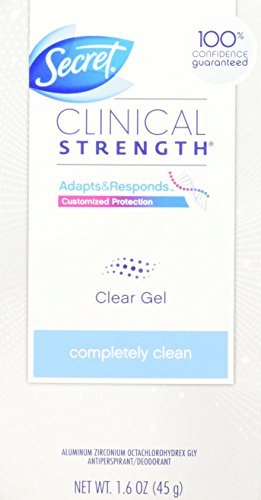 Secret Clinical Strength Clear Gel Women's Antiperspirant & Deodorant Completely Clean Scent 1.6 Oz, 1.600 Fluid Ounce (Pack of 2)