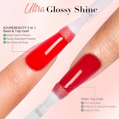 AZUREBEAUTY Dip Powder Liquid Set 15ml/0.5oz Nail Repair Cuticle Oil Multi-Purpose Dip Powder Base Top Coat with Activator, Bond, Cuticle Care for Dipping Kit, No Need Nail Lamp