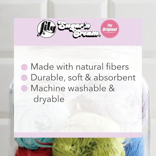 Lily Sugar 'N Cream The Original Solid Yarn, 2.5oz, Medium 4 Gauge, 100% Cotton - Purple - Machine Wash & Dry