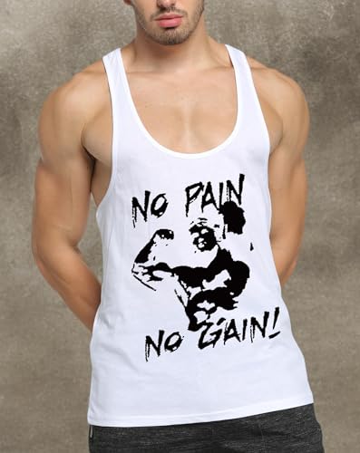 GYMLEADER Men's Tank Top 3 Pack Workout Gym Muscle Shirt Y-Back Fitness Bodybuilding Stringer Sleeveless Summer Training Running T-Shirts- Black+White+Green-L