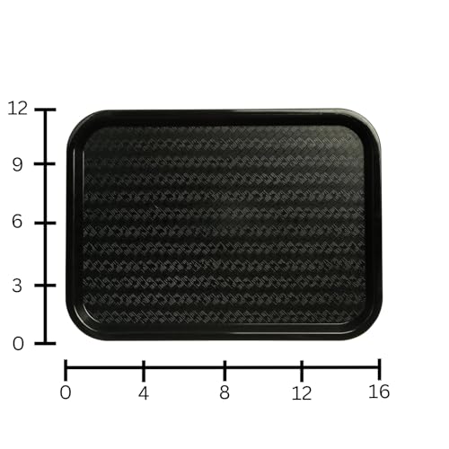 Carlisle FoodService Products CT121603 Café Standard Cafeteria / Fast Food Tray, 12" x 16", Black