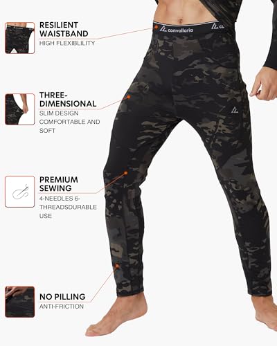CL Thermal Underwear Long Johns for Men,Hunting Gear Sport Top and Bottom Set Winter Base Layer Long Underwear for Outdoor