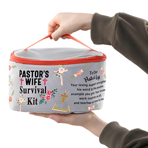 PXTIDY Pastor's Wife Survival Kit Pastor Wife Makeup Organizer Bag Bible Study Toiletry Case Priest Wife Minister Wife Gift(-LT)