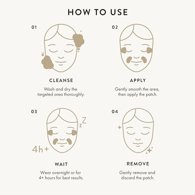 K+ Wrinkle Patches for Forehead, Crow¡¯s Feet & Smile Lines ? Korean Overnight Patches with Hyaluronic Acid, Peptides & Adenosine (60 Count)