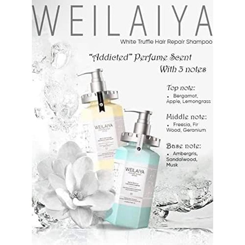 Weilaiya White Truffle Shampoo 450mL & Conditioner 450mL Unisex For All Types of Hairs (Frizz Control, Repair Damaged Hair, Anti-Aging Scalp, Nourishing, Moisturizing & Strengthening)