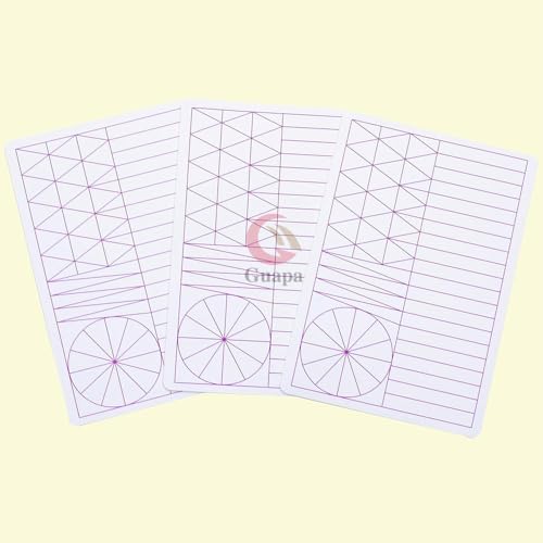 3pcs Microblading Nano Hair Stroke Practice Skin Practice Skin Soft Silicone White Tattoo Practice Skin Pre-printed Double Sides Designs Training Pads for Tattoo Practice (Hairstrokes Purple Outlines)