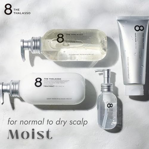 8 THE THALASSO Anti Frizz Shampoo & Conditioner Set for Women & Men, Organic Tea Tree Shampoo by Mint, Collagen, Peptides, Stem Cells & Deep Sea Water from Japan, Sulfate Free, 32.16 Fl Oz, DRY HAIR