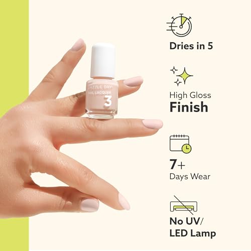 Dazzle Dry Mini Kit 4 Step System - Prima Ballerina, a sheer and milky delicate pink that makes a beautiful French base. (5 Piece Kit / 5 Manicures)