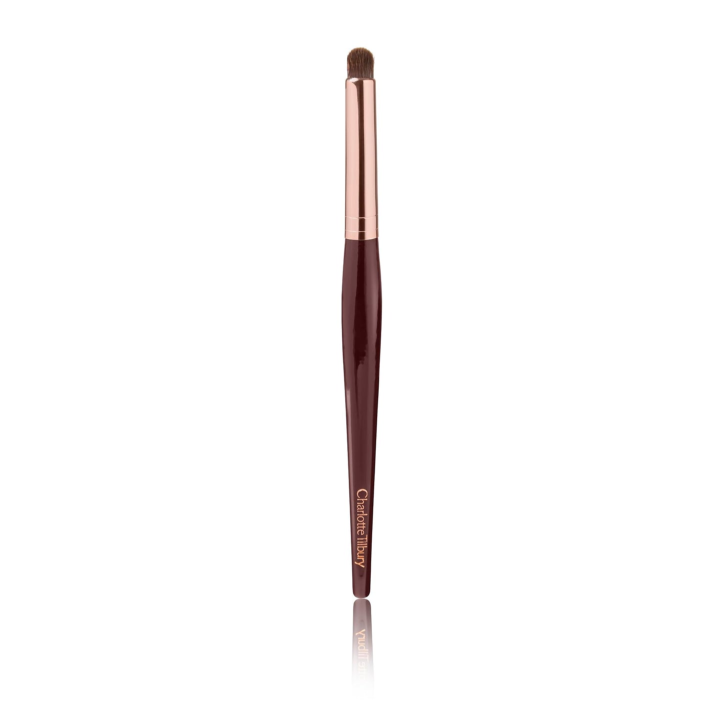 Charlotte Tilbury Eye Smudger Makeup Brush - Rose Gold & Night Crimson Eyeliner Smudge Brush with a Luxurious Wooden Handle - Allows for Precise Application Along Lash Line