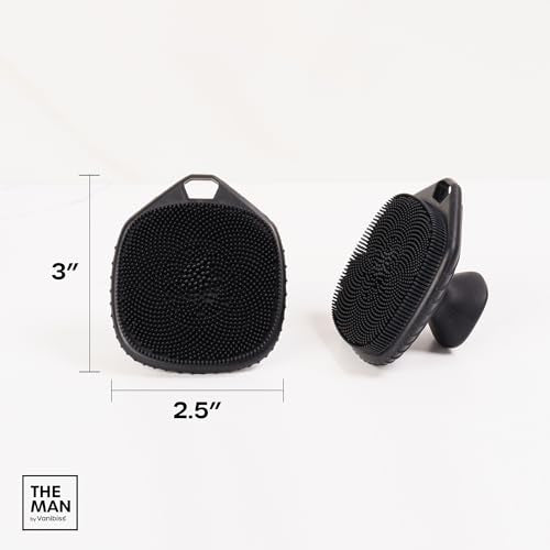 The Man Silicone Face Scrubber for Men, Exfoliating Face Massager, Flex Face Brush for Men, Removes Dead & Dry Skin, Shower Facial Cleansing Brush (Single Face Scrubber)