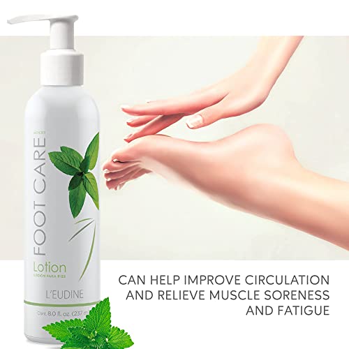 L¡¯EUDINE Foot Lotion ? Pack of 3 - Foot Care Cream with Arnica, Cocoa Seed Butter, Vegetable Glycerin, Mint ? Foot Lotion for Dry Cracked Feet and Calluses ? Refreshing and Moisturizing Foot Cream