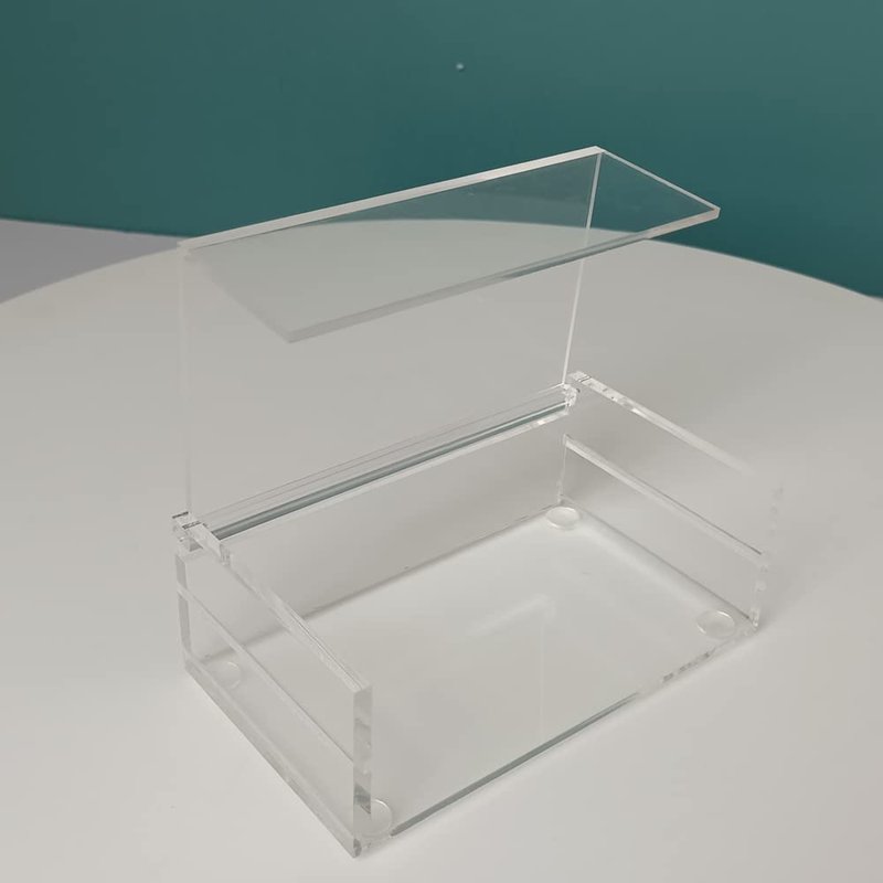 LIXIMMAZN 2 Layers Acrylic Eyelash Pallet Organizer Box, Grafting Eyelash Clear Makeup Display Container for False lashes Transparent Storage Case (Pink)