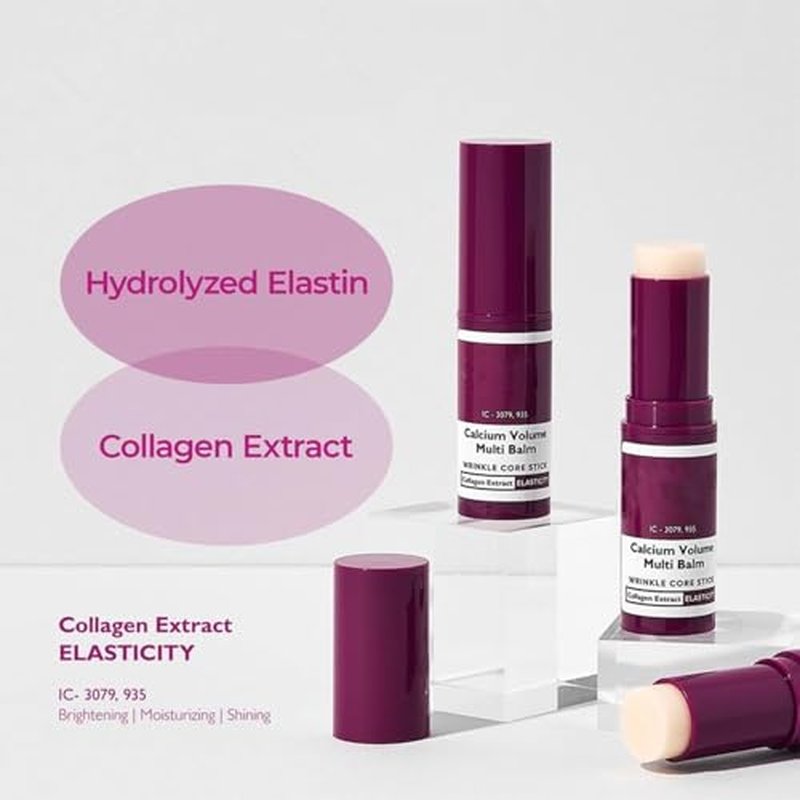 Dr. Cemenrete Vitaliq Calcium Multi Balm, Lovera Calcium Volume Multi Balm, Wrinkle Core Stick, Korean Collagen Moisturing Stick, Anti-aging, Hydrating, Firming Skin, Suitable for Eyes, Neck, Face
