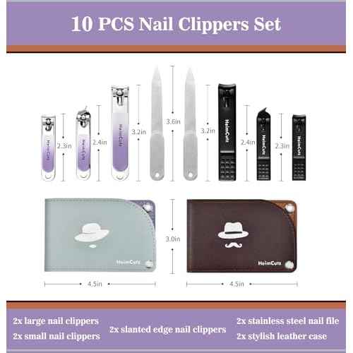 Toenail and Finger Nail Clippers Set: Separate Personal Nail Cutter Set for Men and Women, Travel Fingernail & Toe Nail Trimmer kit for Adult, Ideal for Wedding Gifts and Engagement Gifts for Couples