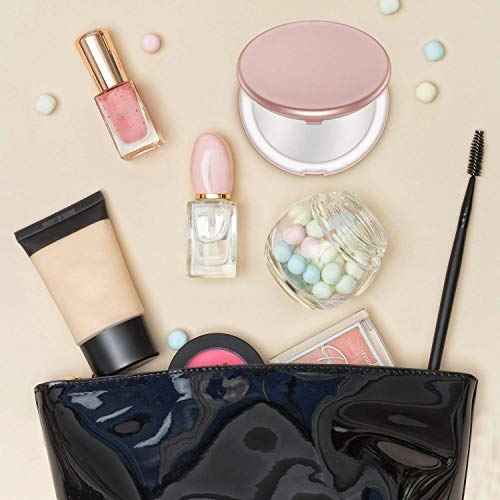 Benbilry LED Lighted Compact Travel Makeup Mirror with Lights, 1x/7x Magnification, 5 Inch Dual Sided Portable Illuminated ? Perfect for Handbag