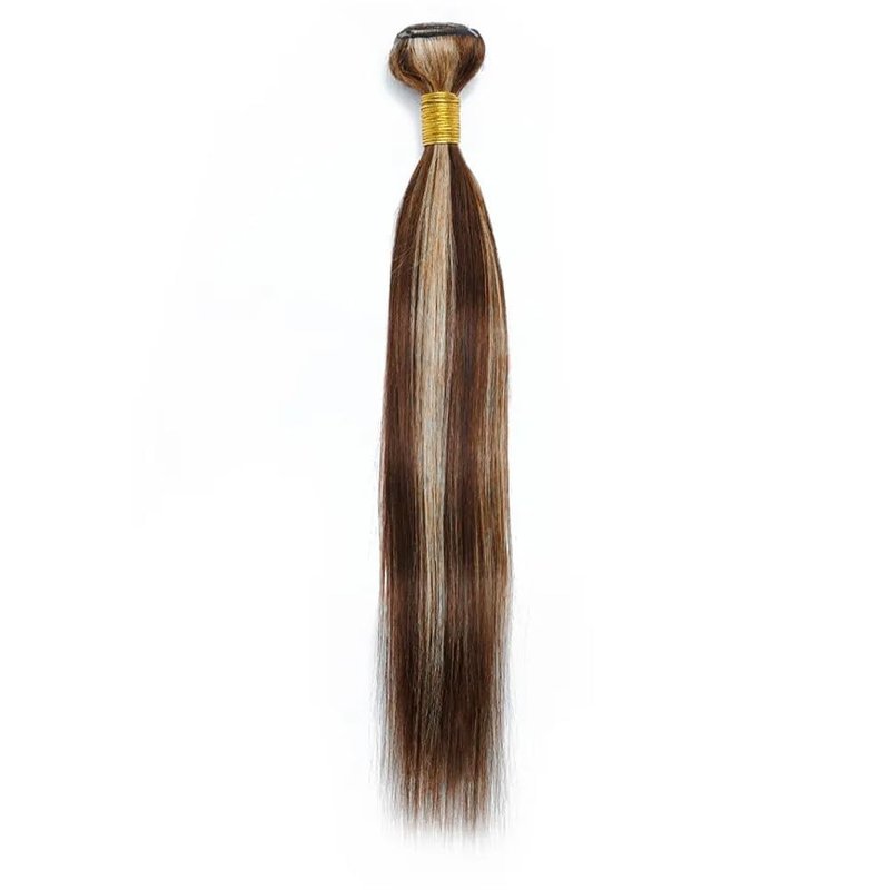 Fabimiya Bundles Human Hair 08 10 12 Inch Straight P4/613 Human Hair Bundles 12A Unprocessed Brazilian Virgin Hair Quick Weave Bundles for Black Women