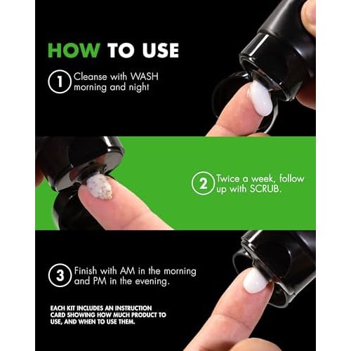 Tiege Hanley 90 Day Large Skin Care Set for Men, Essential Routine, System Level 1, Daily Face Wash, Facial Scrub, Moisturizer With SPF, and Night Cream for Healthy Skin, Men¡¯s Skin Care, 4 Piece Kit