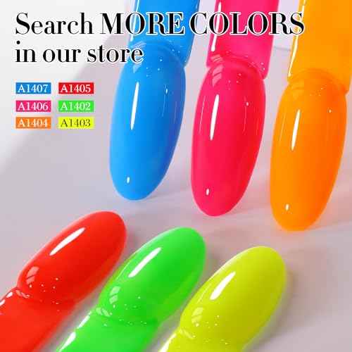 Double Rhythm Gel Nail Polish Set of 6 Colors Baby Light Pastel Milky Nail Polish Starter Kit Art DIY Salon Home (Neon Yellow Green Orange Blue Purple Pink,Kit 34)