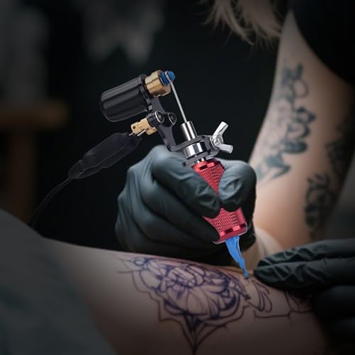 ATOMUS 25mm Tattoo Grips Tubes Self-lock Aluminum Alloy Tattoo Gun Grip Auto Self Locking Handle for Tattoo Machine Supply Body Art Tattoo Machine Parts (Red)