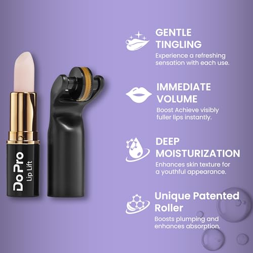 Plumping Lipstick with Stimulating Roller for Maximum Absorption and Long-Lasting Results ? Lip Gloss with Hyaluronic Acid, Collagen, Vitamins C & E ? Volumizing and Hydrating Lip Plumping Serum ? 5ml