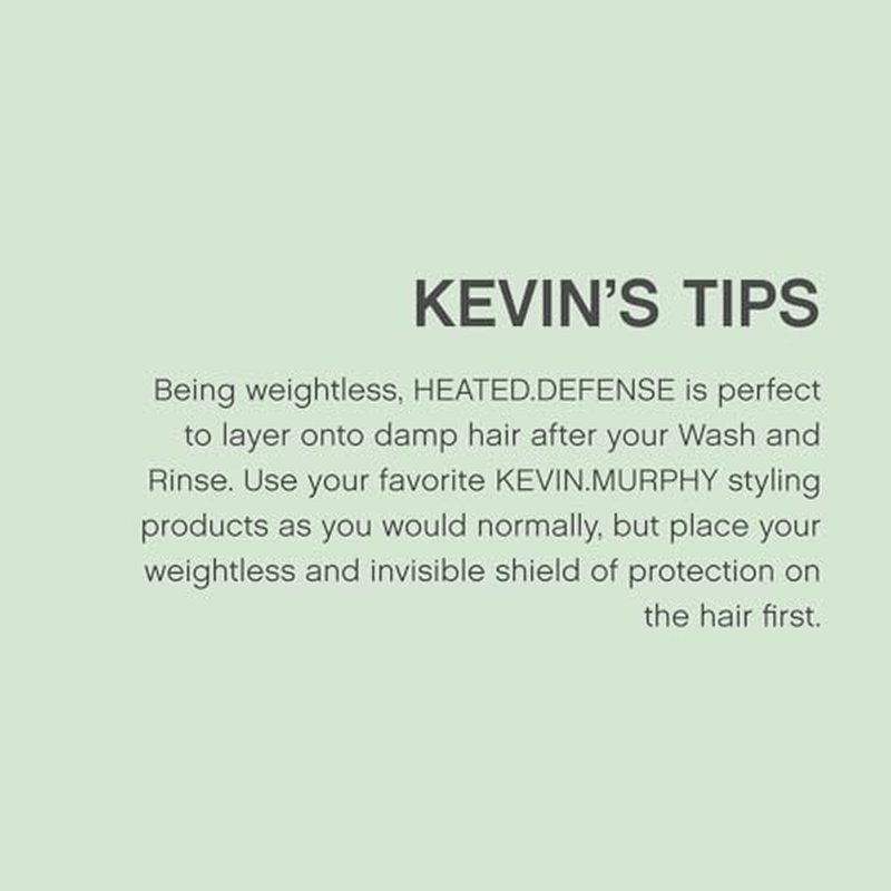 KEVIN.MURPHY HEATED.DEFENSE - Heat Protection Spray for Hair - For All Hair Types - Leave-In Foam - Extreme Heat Protection - Cruelty Free Foam - 150 mL / 5.1 fl oz
