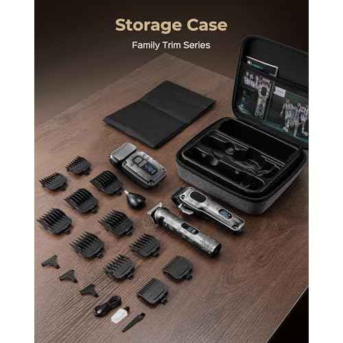 Hair Clippers & Trimmers Set for Men Professional, Waterproof Electric Razor Foil Shaver for Men Face Beard, Cordless for Hair Cutting, 4-Speed Setting, LED Battery Display, Barber or Home Use