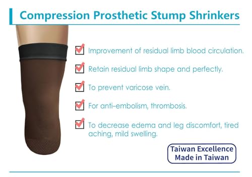JianiMed Prosthetic Stump Shrinkers–Above Knee, 35cm, Compression, Amputee Socks, 20-30, Daily use, Taiwan Excellence M