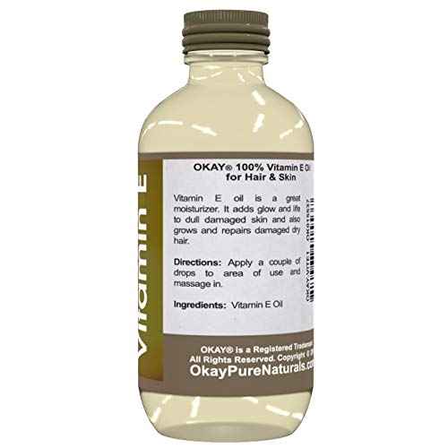 Okay Vitamin E Oil For All Hair Textures & Skin Types, All Natural, 1 Fl Oz