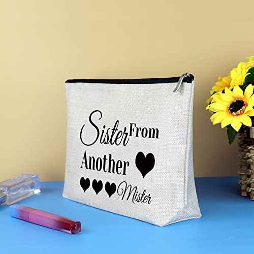 Sister Gift from Sister Best Friend Makeup Bag Gifts Friendship Gifts for Her Inspirational Gift Cosmetic Bag Christmas Birthday Graduation Wedding Gift for Girls Friend Sister Bestie Travel Pouch