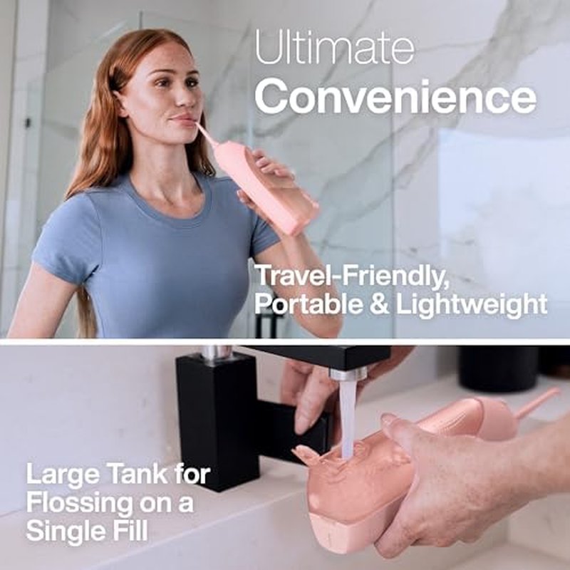 Aquasonic Icon Toothbrush & Water Flosser Bundle - Blush Color, Advanced Oral Care Set