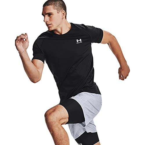 Under Armour Men's Armour HeatGear Fitted Short-Sleeve T-Shirt , Black (001)/White , X-Large