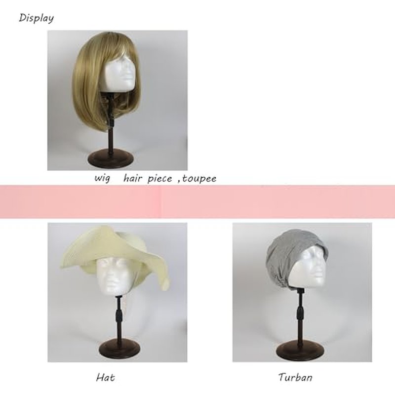 2 PACKS Adjustable wig or hat styrofoam mannequin head holder stand (13¡±to 17¡±)