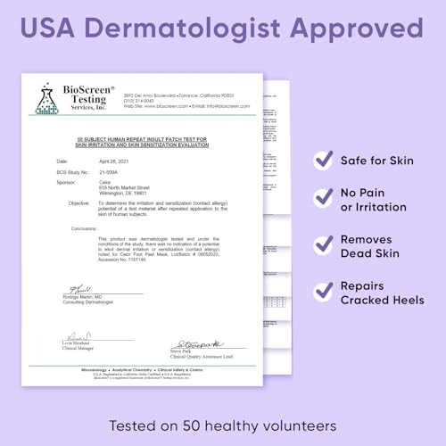 Foot Peel Mask - Foot Mask for Baby Soft Skin - Remove Dead Skin, Dry, Cracked Feet & Callus, Foot Spa, Made with Aloe Vera Extract for Women and Men (2 Pair (Pack of 1), Lavender)