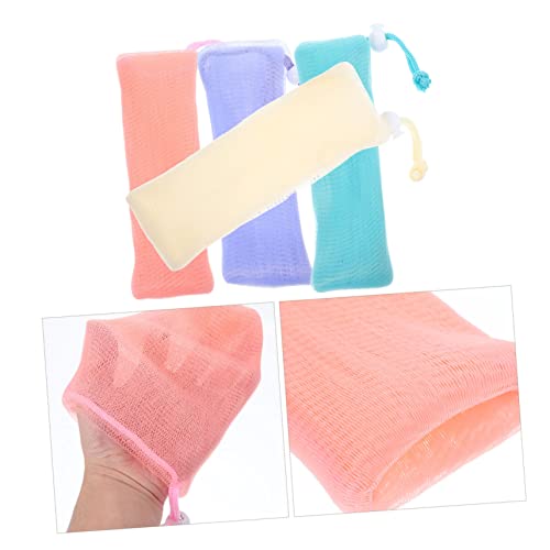 ERINGOGO 4Pcs Soap Mesh Pouch Bags for Cleansing Foaming for Handmade Soap Body Wash and Facial Cleansers Soft and Efficient Exfoliation for Bathroom Storage