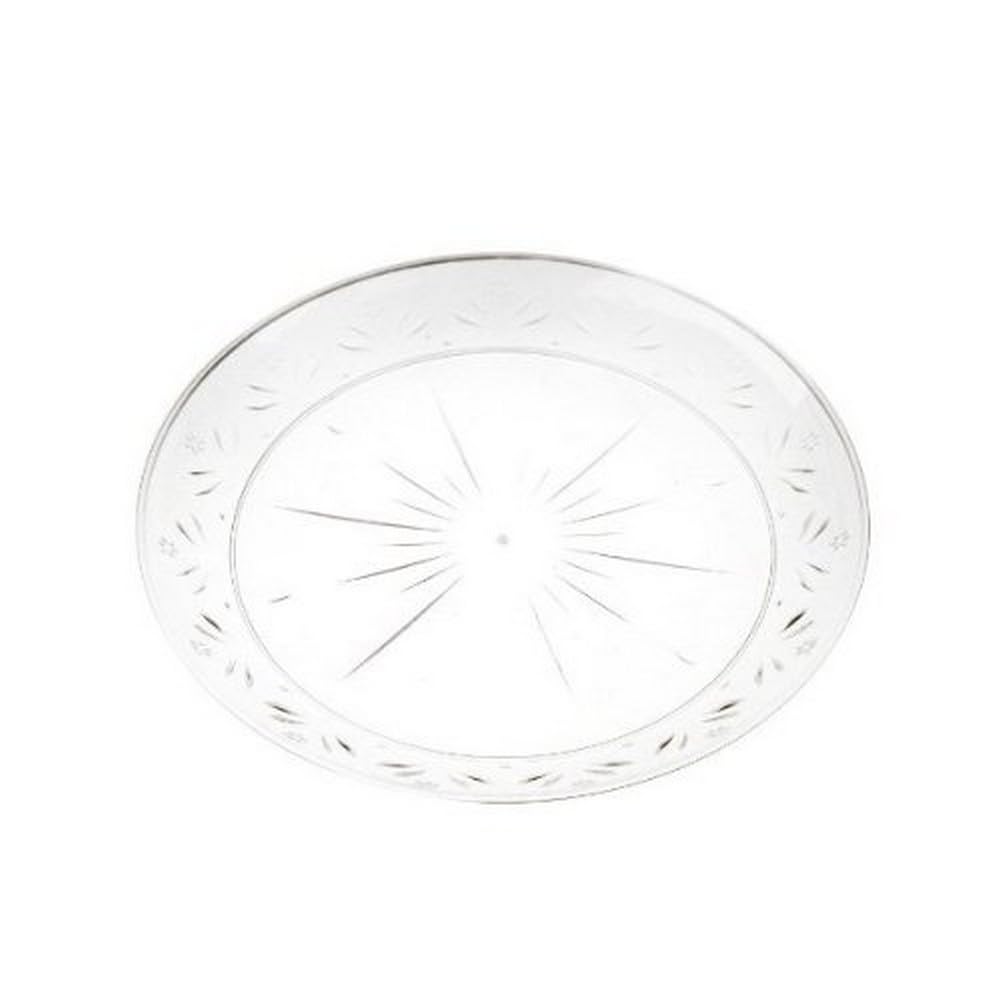 Clear Plastic Dessert Plates 6 Inch, Elegant Disposable Round Cake Plates, Perfect Plastic Salad Plates for Weddings, Parties, Anniversaries & More (20 Count)