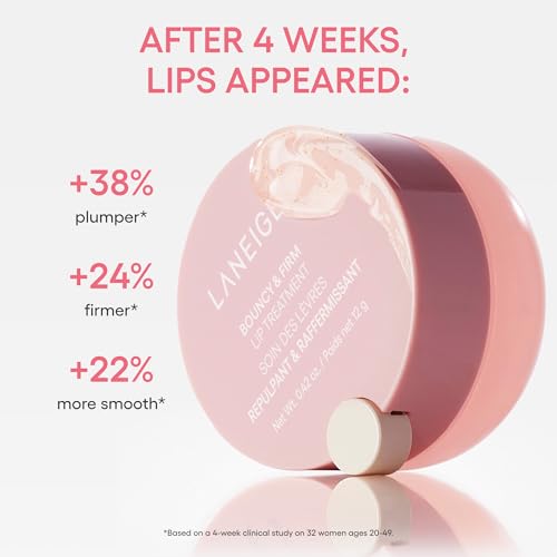 LANEIGE Bouncy & Firm Lip Treatment: Plumping & Firming Lip Care with Peony & Collagen Complex, Ceramide Capsules, & 5D Hyaluronic Acid for Hydration
