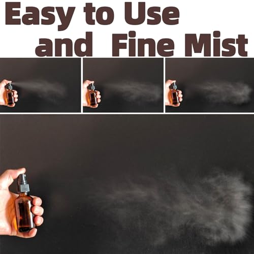4 PACK 2 oz Amber Small Glass Spray Bottles, Empty Spray Bottle for Hair, Plants, Perfume - Fine Mist, 2oz Mini Spray Bottle