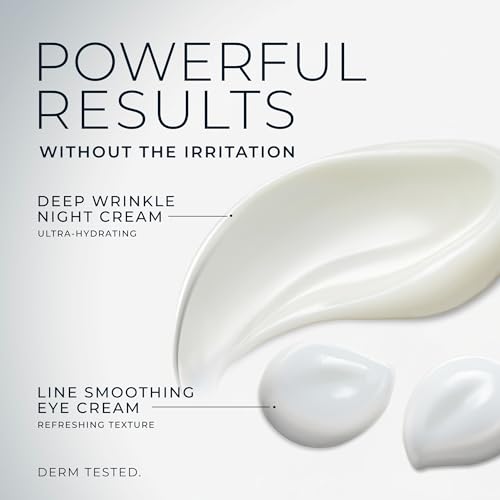 RoC Retinol Correxion Value Set Duo, Deep Wrinkle Anti-Aging Night Face Cream + Under Eye Cream for Dark Circles & Puffiness - Retinol Eye Care