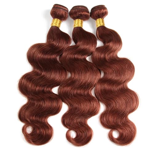 Color 33 Bundle Copper Body Wave Human Hair Bundles Color 33 Auburn Brown 3 Bundles 12 14 16 Inch Reddish Brown Body Wave Bundle Copper Red Hair Weave