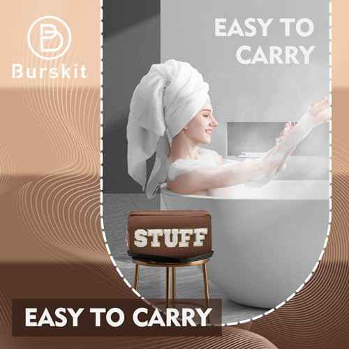 Preppy Makeup Bags Stoney Clover 4 Pcs Travel Organizer Patch Bag Large Varsity Chenille Letter Cosmetic Toiletry Preppy Stuff Cute Bags Portable Pouch Storage Purse Bag Set