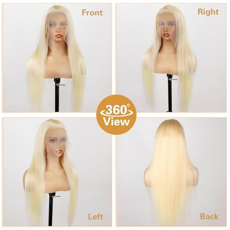 613 Lace Front Wig Human Hair 200 Density 613 13x6 Straight Blonde Human Hair Wig Pre plucked for Women 613 HD Lace Frontal Wig 13x6 22 Inch
