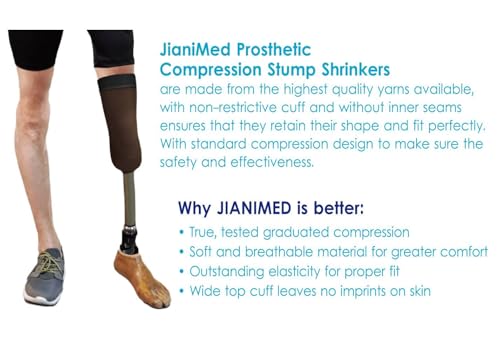 JianiMed Prosthetic Stump Shrinkers–Above Knee, 35cm, Compression, Amputee Socks, 20-30, Daily use, Taiwan Excellence M