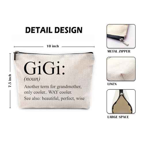 Sufamb Gigi Gifts for Grandma,Grandma Makeup Bag,Gigi Gifts,Gigi Mother's Day Gifts,Grandma Gifts,Grandma Gifts from Grandchildren,Grandma Birthday Gifts,Gigi Small Cosmetic Makeup Bag for Purse