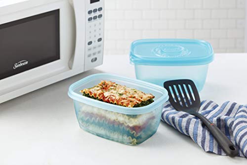 Gladware Freezerware Food Storage Containers, Large Rectangle Holds 64 Ounces of Food, 2 Count Set | Tupperware, Plastic Food Container, Meal Prep Container, Plastic Containers with Lids