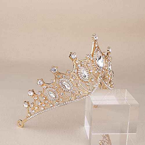 Crowns for Women, Gold Tiaras - Baroque Medieval Renaissance Crystal Headband for Queen Bride Princess Girl Birthday Festival Halloween Costumes Cosplay Party Wedding Prom Pageant Homecoming