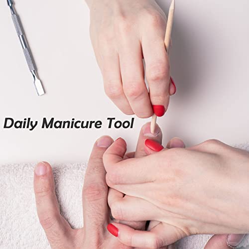 200 Pcs Orange Wooden Sticks for Nails, 4.5 Inch Double Sided Wood Cuticle Pusher Tool Disposable Orangewood Nail Stick, Bamboo Manicure Stick