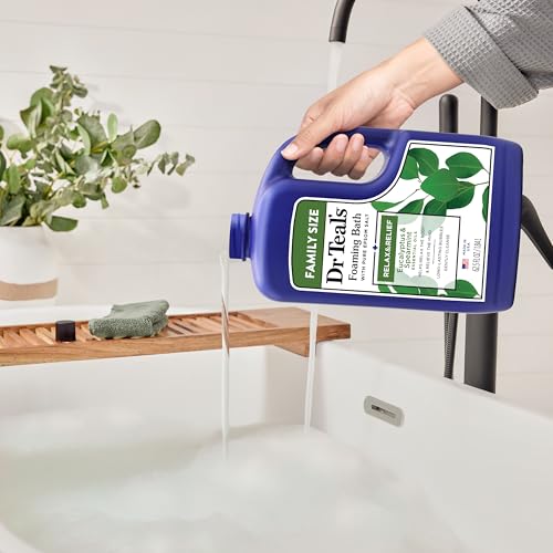 Dr Teal's Foaming Bath with Pure Epsom Salt, Relax & Relief with Eucalyptus & Spearmint, 62.5 fl oz