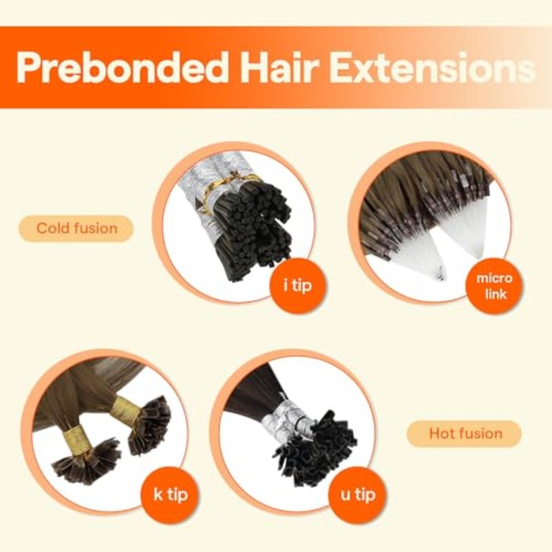 Full Shine U Tip Hair Extensions Human Hair 24 Inch Medium Brown Fading to Honey Blonde Highlighted Ash Brown K Tip Hair Extensions Real Human Hair 50 Grams Prebonded Fusion Extensions add Length