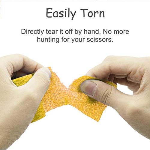VideoPUP Tattoo Grip Cover Wrap,21PCS Disposable Cohesive Tattoo Grip Cover Elastic Bandage Handle Grip Tube for Tattoo Machine Tattoo Grip Accessories(Yellow)