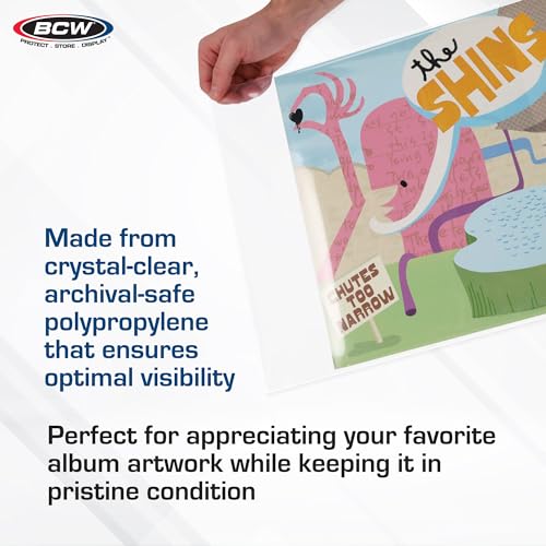 BCW 33 RPM Record Sleeves | Polypropylene Vinyl Record Outer Sleeves | 2 mil Thickness | Vinyl Record Album Protectors | (200 Pack)